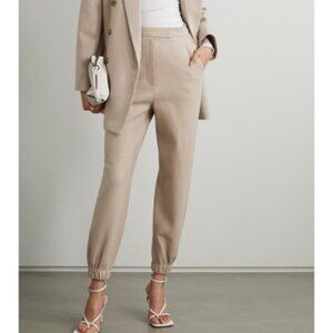 The Frankie Shop Samara wool-blend felt tapered track pants